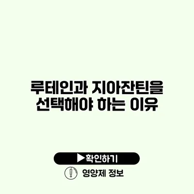 루테인과 지아잔틴을 선택해야 하는 이유