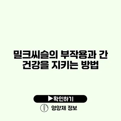 밀크씨슬의 부작용과 간 건강을 지키는 방법