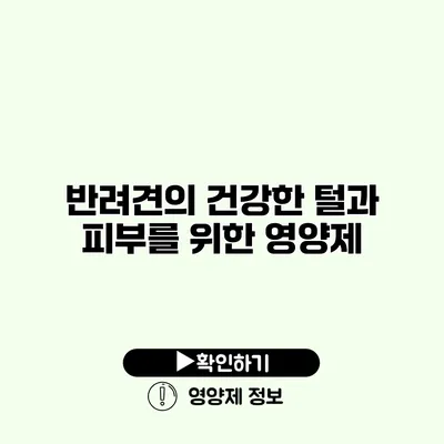 반려견의 건강한 털과 피부를 위한 영양제