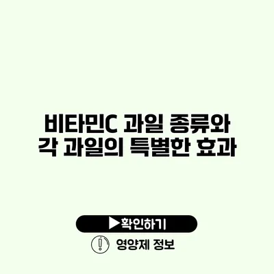 비타민C 과일 종류와 각 과일의 특별한 효과