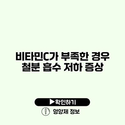 비타민C가 부족한 경우 철분 흡수 저하 증상