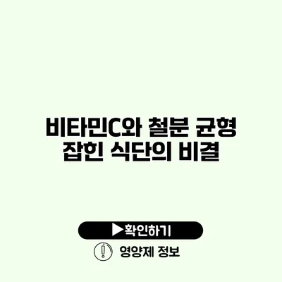 비타민C와 철분 균형 잡힌 식단의 비결 비타민C와 철분 균형 잡힌 식단의 비결