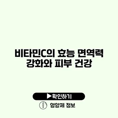 비타민C의 효능 면역력 강화와 피부 건강