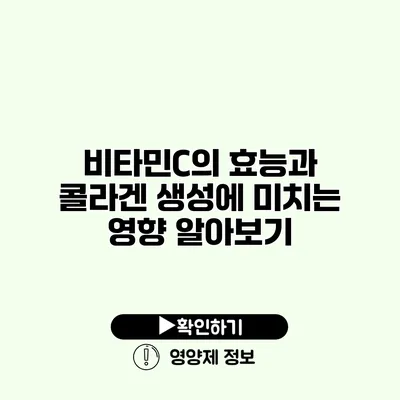 비타민C의 효능과 콜라겐 생성에 미치는 영향 알아보기 비타민C의 효능과 콜라겐 생성에 미치는 영향 알아보기