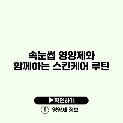 속눈썹 영양제와 함께하는 스킨케어 루틴