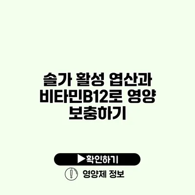 솔가 활성 엽산과 비타민B12로 영양 보충하기