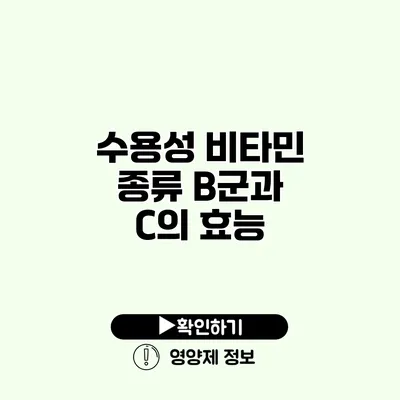 수용성 비타민 종류 B군과 C의 효능