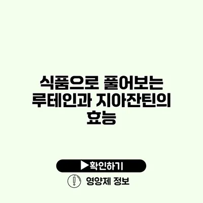 식품으로 풀어보는 루테인과 지아잔틴의 효능 식품으로 풀어보는 루테인과 지아잔틴의 효능
