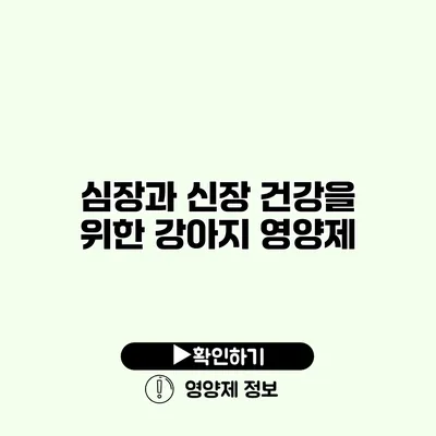 심장과 신장 건강을 위한 강아지 영양제