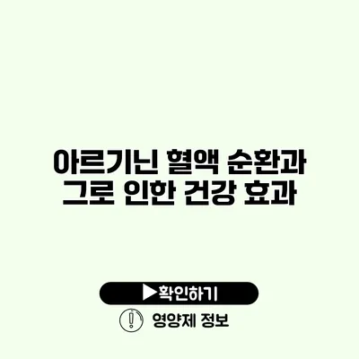 아르기닌 혈액 순환과 그로 인한 건강 효과