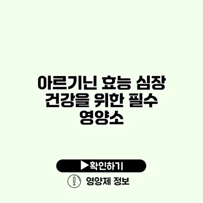 아르기닌 효능 심장 건강을 위한 필수 영양소