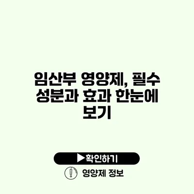 임산부 영양제, 필수 성분과 효과 한눈에 보기