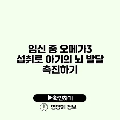 임신 중 오메가3 섭취로 아기의 뇌 발달 촉진하기