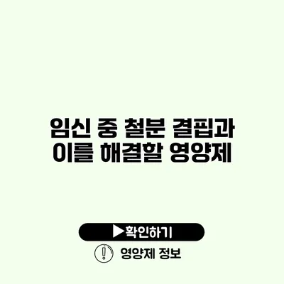 임신 중 철분 결핍과 이를 해결할 영양제