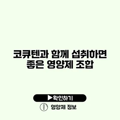 코큐텐과 함께 섭취하면 좋은 영양제 조합