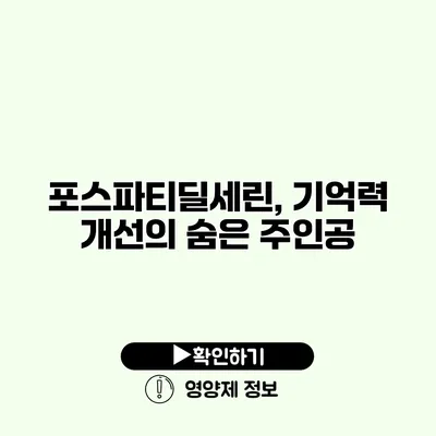 포스파티딜세린, 기억력 개선의 숨은 주인공