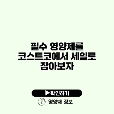필수 영양제를 코스트코에서 세일로 잡아보자