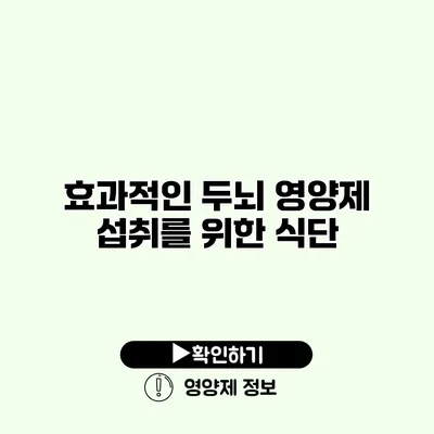 효과적인 두뇌 영양제 섭취를 위한 식단