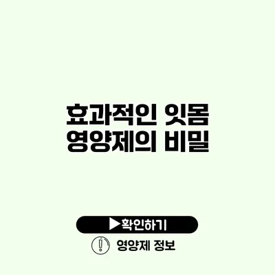 효과적인 잇몸 영양제의 비밀