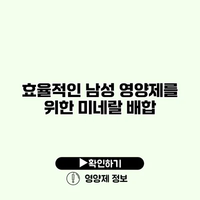 효율적인 남성 영양제를 위한 미네랄 배합 효율적인 남성 영양제를 위한 미네랄 배합