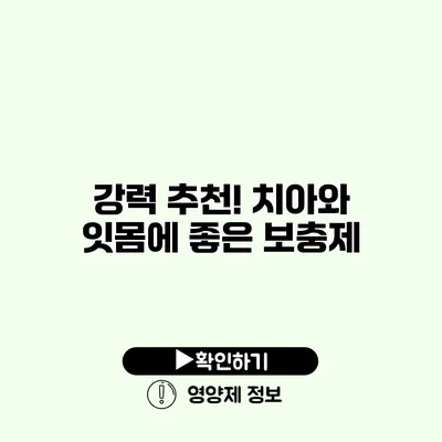강력 추천! 치아와 잇몸에 좋은 보충제