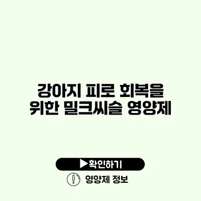 강아지 피로 회복을 위한 밀크씨슬 영양제