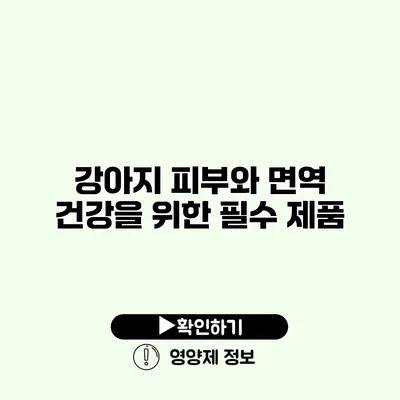 강아지 피부와 면역 건강을 위한 필수 제품