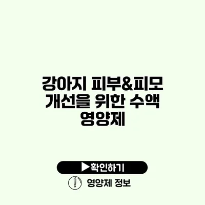 강아지 피부&피모 개선을 위한 수액 영양제