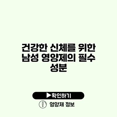 건강한 신체를 위한 남성 영양제의 필수 성분