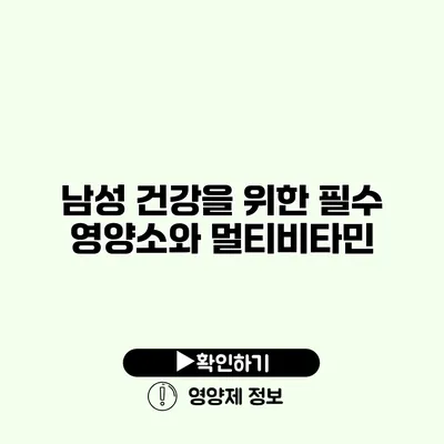 남성 건강을 위한 필수 영양소와 멀티비타민