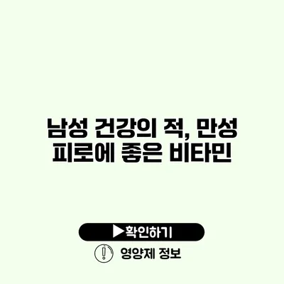 남성 건강의 적, 만성 피로에 좋은 비타민