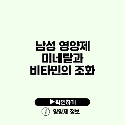 남성 영양제 미네랄과 비타민의 조화