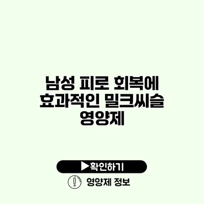 남성 피로 회복에 효과적인 밀크씨슬 영양제