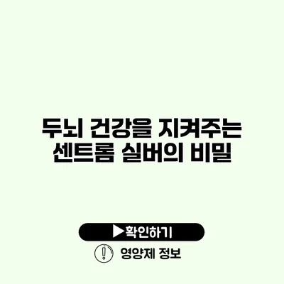 두뇌 건강을 지켜주는 센트롬 실버의 비밀