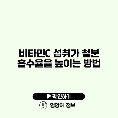 비타민C 섭취가 철분 흡수율을 높이는 방법