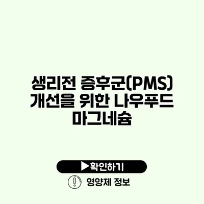 생리전 증후군(PMS) 개선을 위한 나우푸드 마그네슘