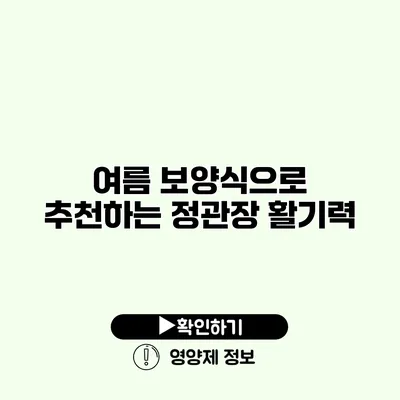 여름 보양식으로 추천하는 정관장 활기력