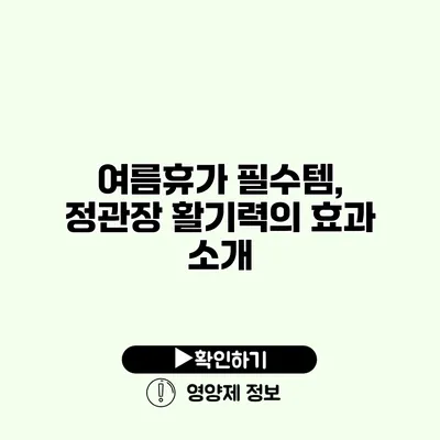 여름휴가 필수템, 정관장 활기력의 효과 소개