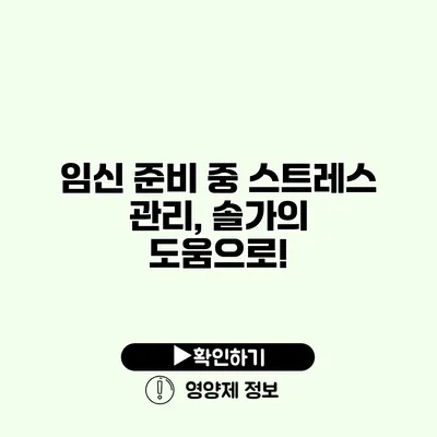 임신 준비 중 스트레스 관리, 솔가의 도움으로!