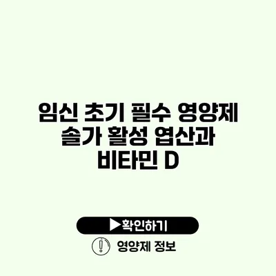 임신 초기 필수 영양제 솔가 활성 엽산과 비타민 D