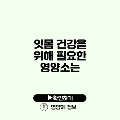 잇몸 건강을 위해 필요한 영양소는?