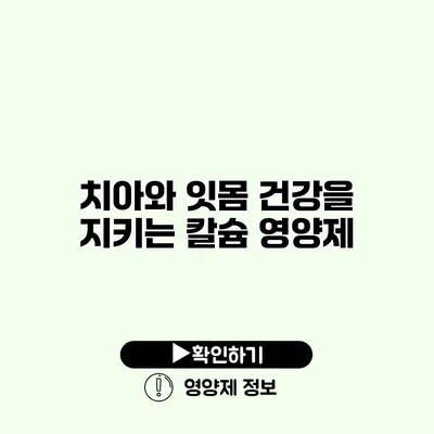 치아와 잇몸 건강을 지키는 칼슘 영양제