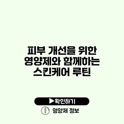 피부 개선을 위한 영양제와 함께하는 스킨케어 루틴